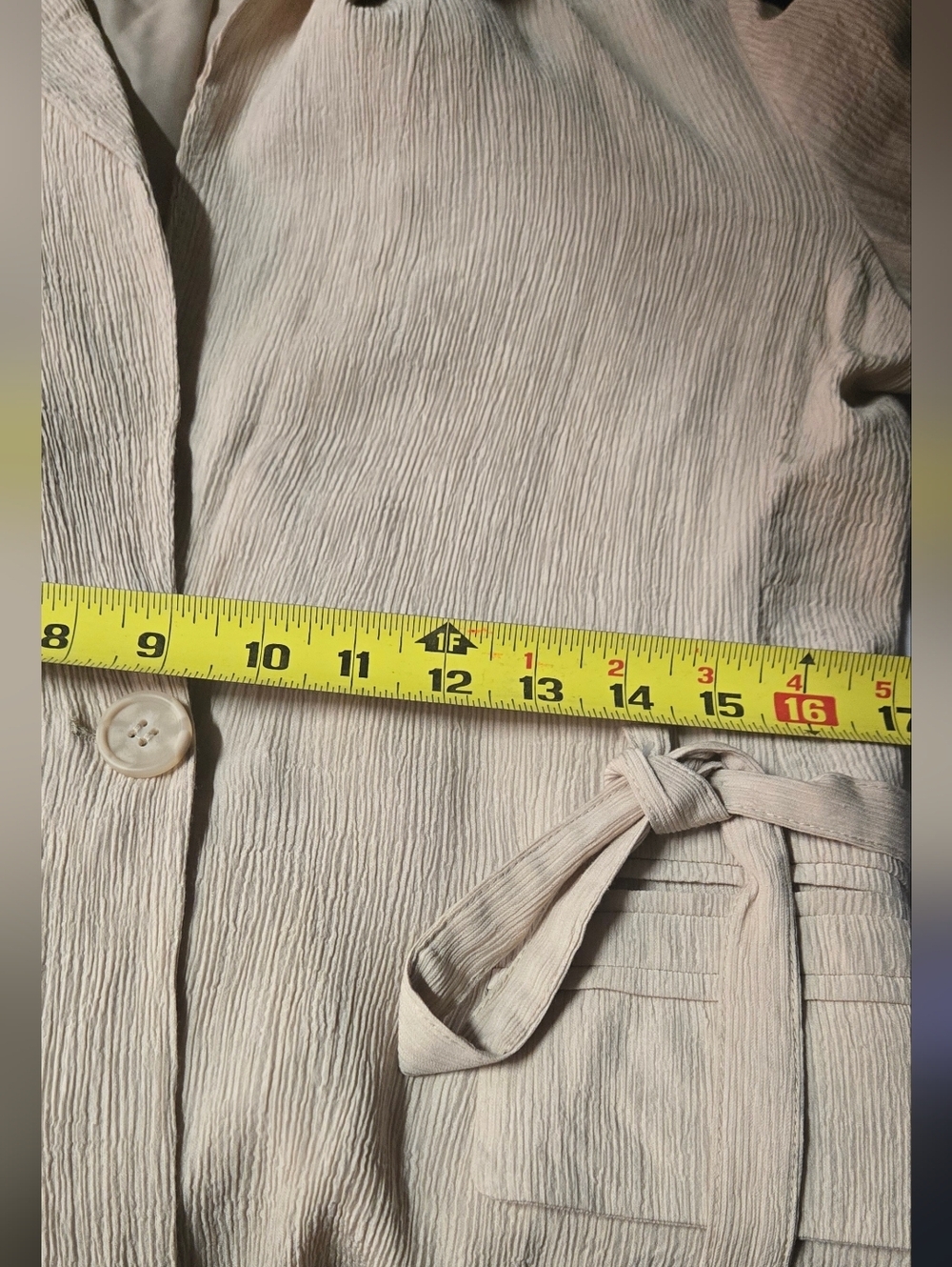 Bagatelle Beige Blazer with Belted Waist - Picture 8 of 10